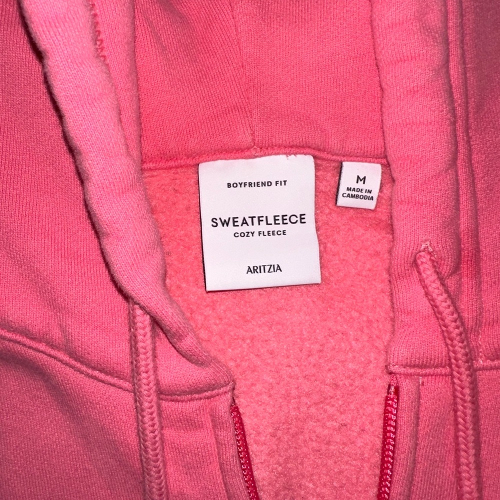 Aritzia Pink Sweatfleece Hoodie